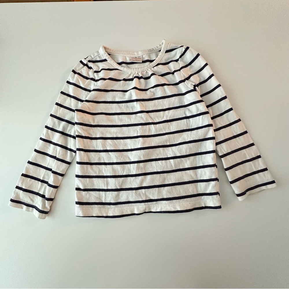 Gymboree Black and White Striped Long Sleeve Tee - Picture 1 of 5